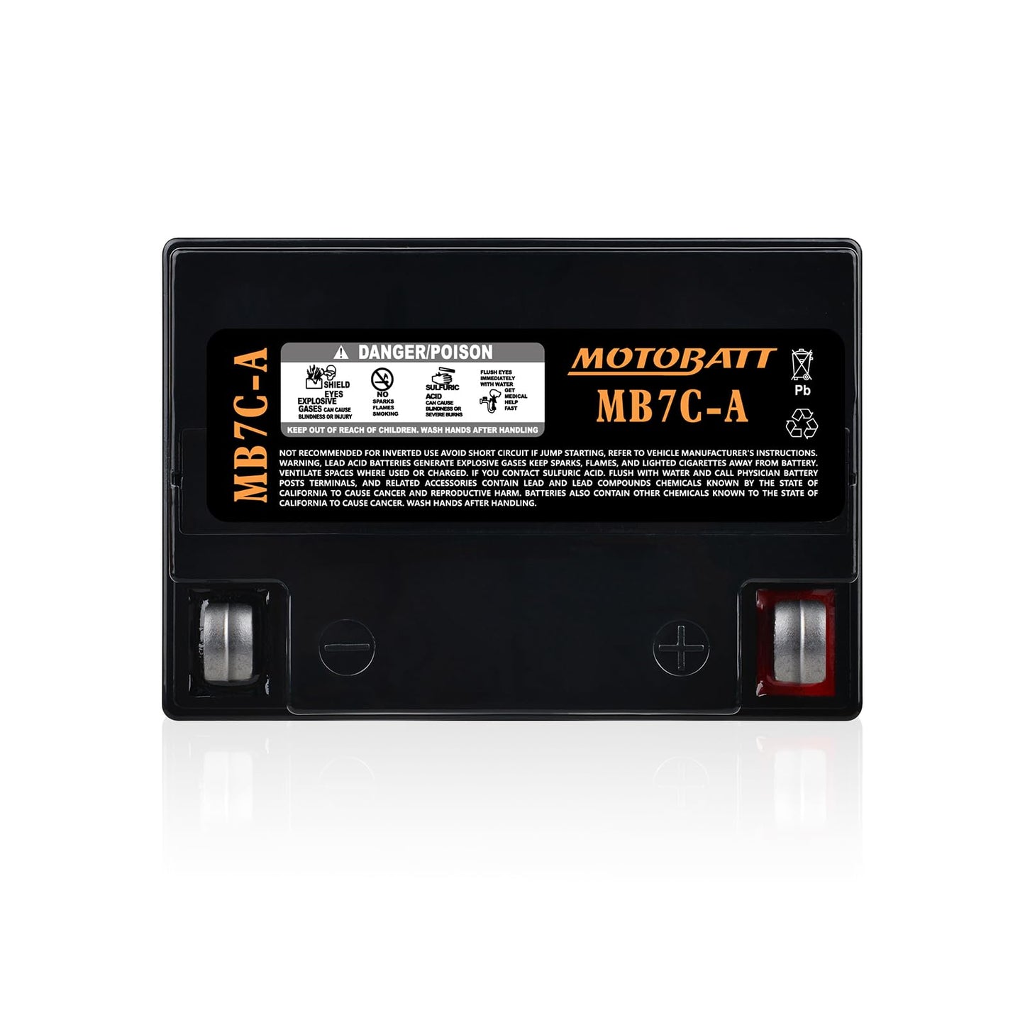 MB7CA Motobatt 12V AGM Battery - Replaces Yuasa YB7C-A