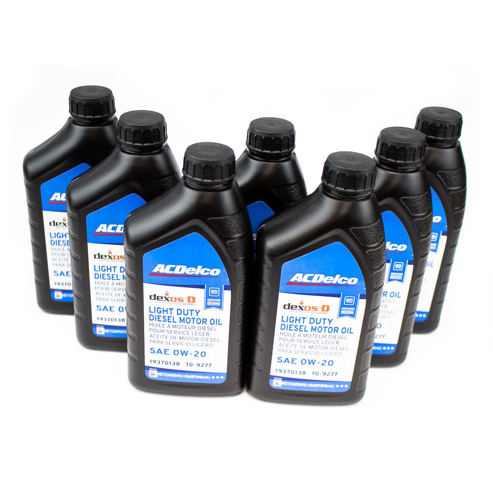ACDelco DexosD 0w-20 Oil Change Kit 19370138, 10-9277 & ACDelco PF66, 55495105, 19391402 Oil Filter LM2 LZ0 For 3.0l Duramax Silverado Sierra 1500 Tahoe Yukon Suburban Escalade Diesel