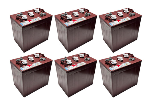 Trojan T-105 Plus 6V 225Ah Deep Cycle Flooded Battery – Pack of 6