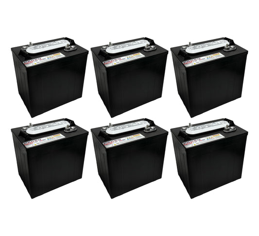 (Set of 6) Pacer P-105 6 Volt 220Ah Deep Cycle Golf Cart, Solar, Marine, RV & Industrial Use Battery | BCI Group GC2 ~ Compatible with T-105 | T-605