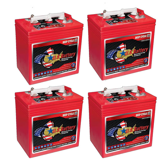 (Set of 4) US Battery US145 6 Volt 251 Ah Deep Cycle Golf Cart, Solar, Marine, RV & Industrial Use Battery | Replaces T-145 T145