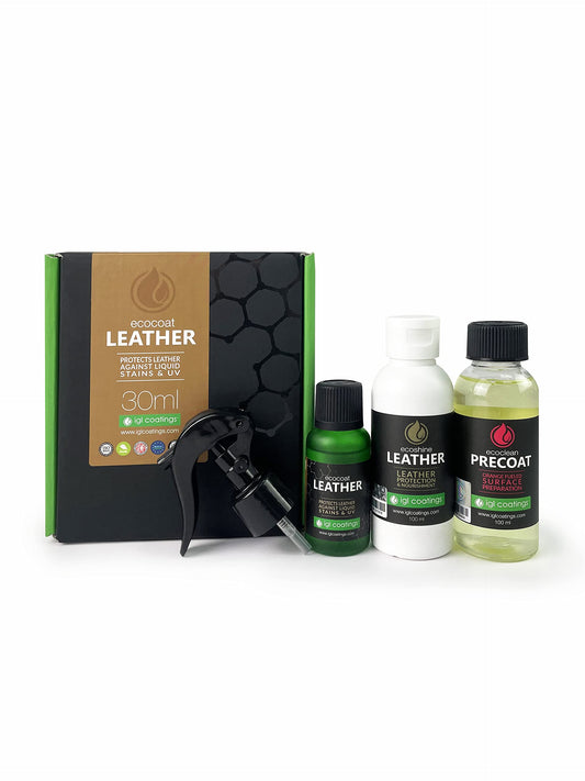 IGL Ecocoat Leather, Protector Against Liquid Stains and UV (30ml) - Natural Leather & Artificial Safe
