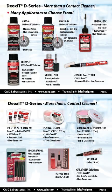 DeoxIT D5S-6 Spray, More Than A Contact Cleaner, 142g, Low-Med-High Valve, Pack of 12
