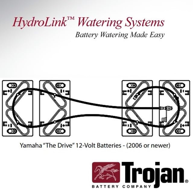 Trojan 210004 Hydrolink Battery Watering System designed for Yamaha Drive 48V - 12v