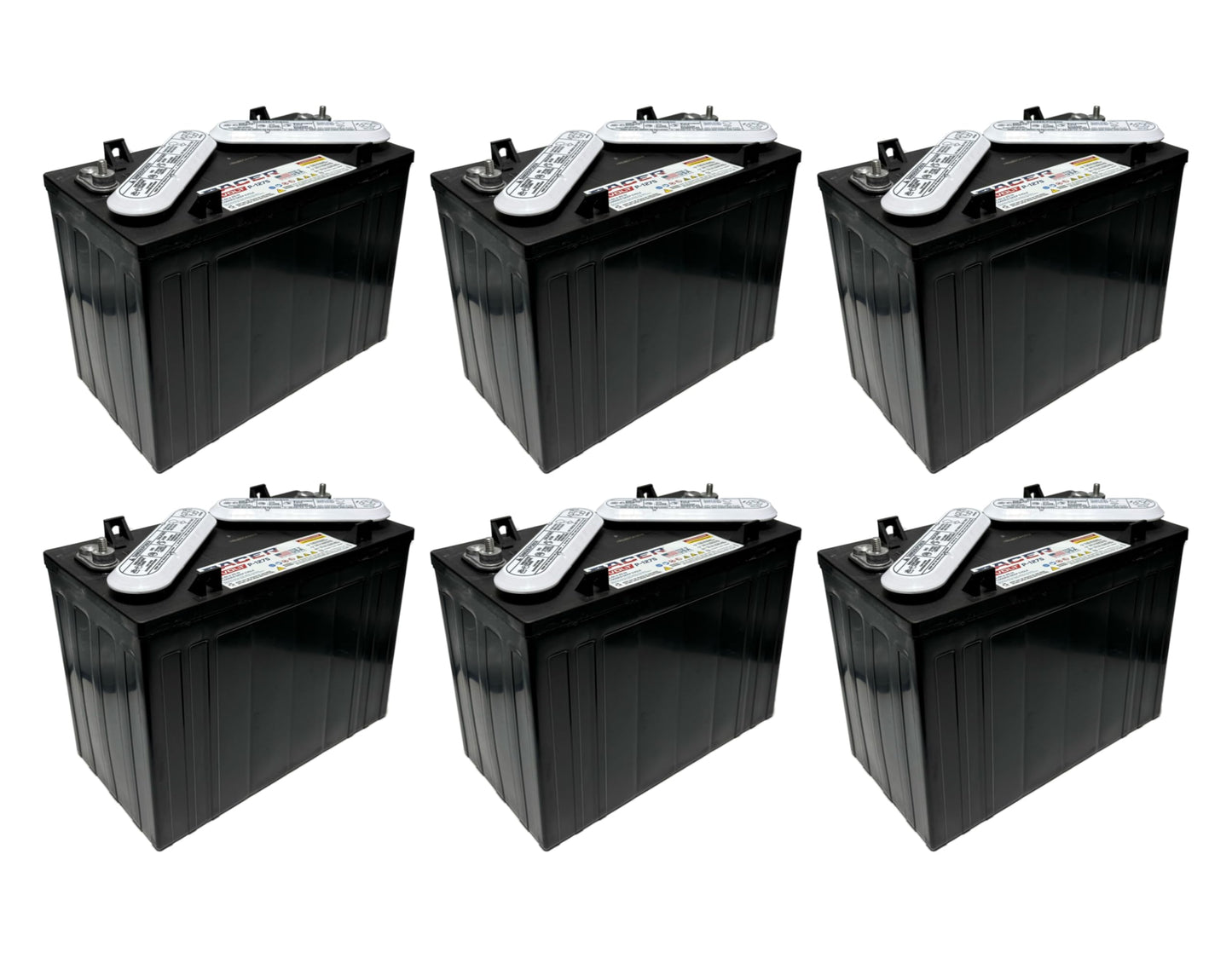 (Set of 6) Pacer P-1275 12V 145Ah Deep Cycle Golf Cart, Solar, Marine, RV, and Industrial Use Battery. Compatible with Trojan T-1275 | T1275