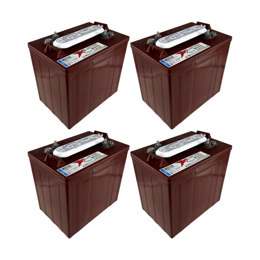 Trojan T-105 6V Deep Cycle Battery, 225Ah 20-Hr Rate, Flooded Lead Acid - Set of 4