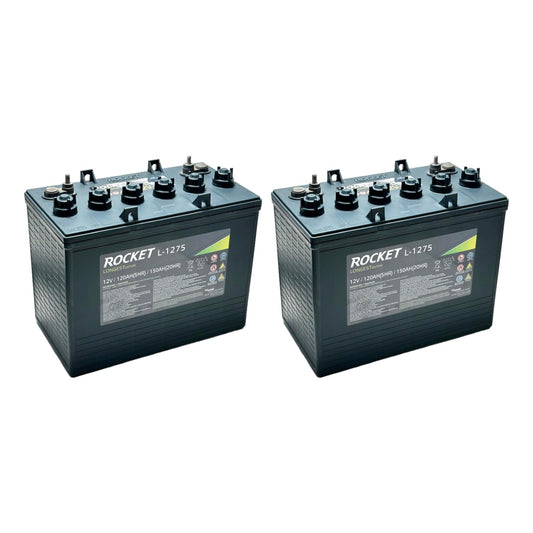 ROCKET L-1275 150Ah 12V GC Battery - Replaces Trojan T-1275 Plus (Set of 2)