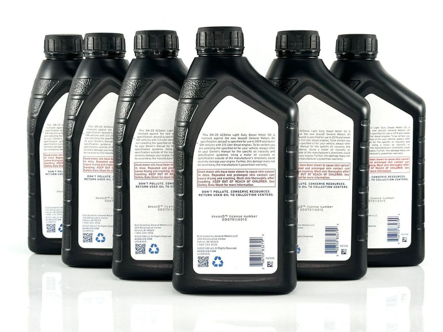 ACDelco GM Original Equipment 10-9277 (19370138) dexosD™ 0W-20 Diesel Motor Oil - 1 qt (Pack of 6)