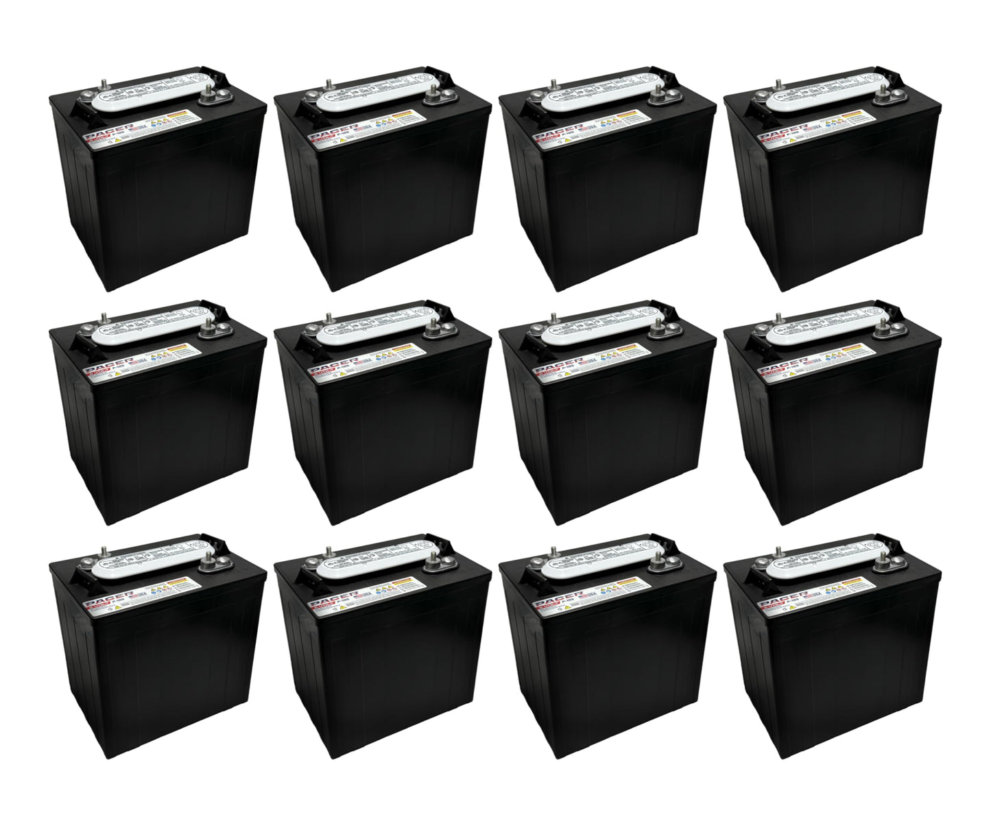 (Set of 12) Pacer P-105 6 Volt 220Ah Deep Cycle Battery - Compatible with T-105 T-605