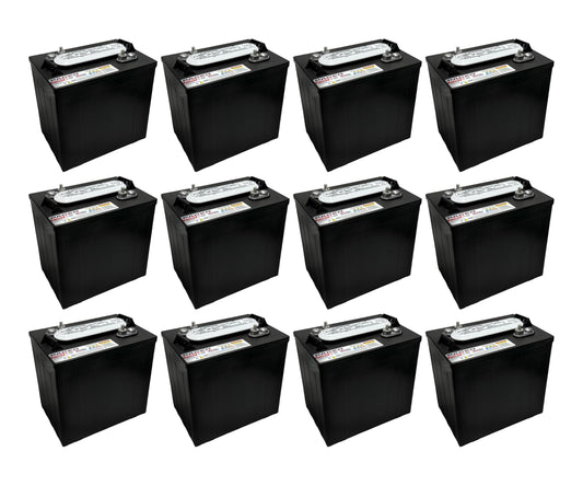 (Set of 12) Pacer P-105 6 Volt 220Ah Deep Cycle Battery - Compatible with T-105 T-605