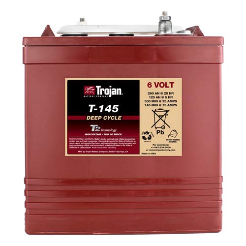 Trojan T-145 6V 260Ah Flooded Lead Acid GC2 Deep Cycle Battery x4