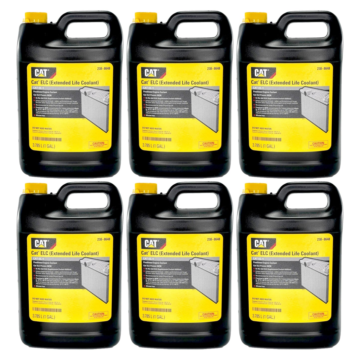CAT 238-8648 Extended Life Coolant 50/50 Premix, Red - 1 Gallon Jug (Case of 6)