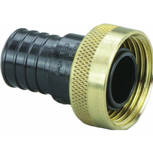 Viega 50151 PureFlow Zero Lead Poly Alloy PEX Crimp Supply Adapter with 1-Inch by 1 Crimp x Manabloc Supply, 50-Pack