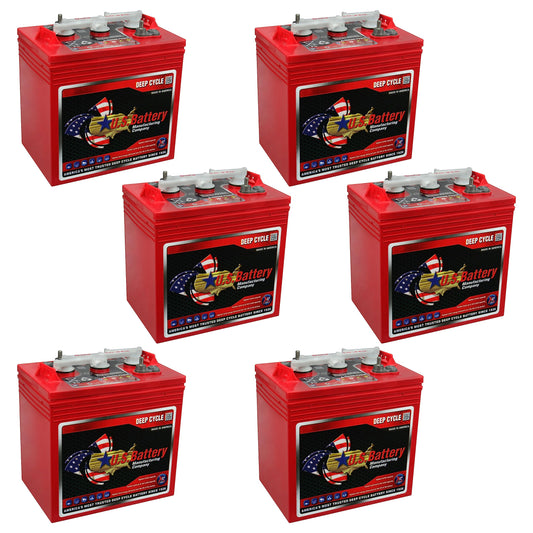 US2200XC Replaces T-105 6V Volt Deep Cycle Golf Cart, Solar, Marine, RV and Industrial Use Batteries - 6 Pack