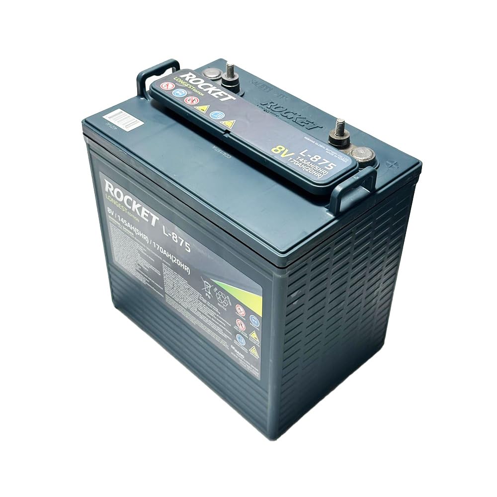 Rocket L-875 170Ah 8V Golf Cart Battery - Replaces Trojan T-875 (Set of 8)