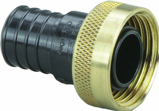 Viega PureFlow Zero Lead Poly Alloy PEX Crimp Supply Adapter with 3/4-Inch by 1 Crimp x Manabloc Supply