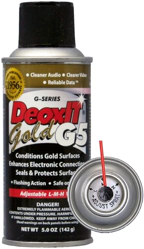 CAIG LABORATORIES DeoxIT Gold G5S-6 Spray, Enhancer/Conditioner/Protector for Gold and Plated Surfaces, 142g, L-M-H Valve