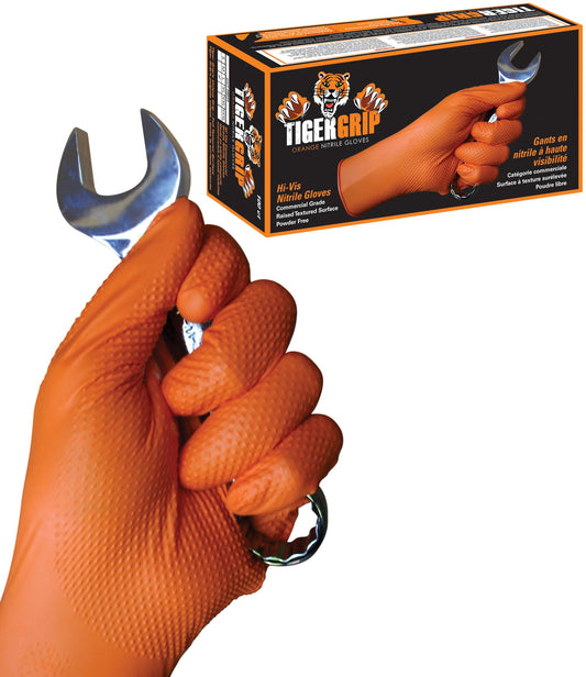 EPPCO Unisex-Adult Tigergrip Orange Nitrile Gloves