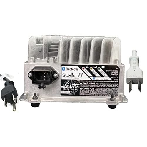 Lester Summit Series II Battery Charger - 1050W 24/36/48V with 2-Blade Gray Molded Crowsfoot Plug with 8.5 Ft. DC Cord