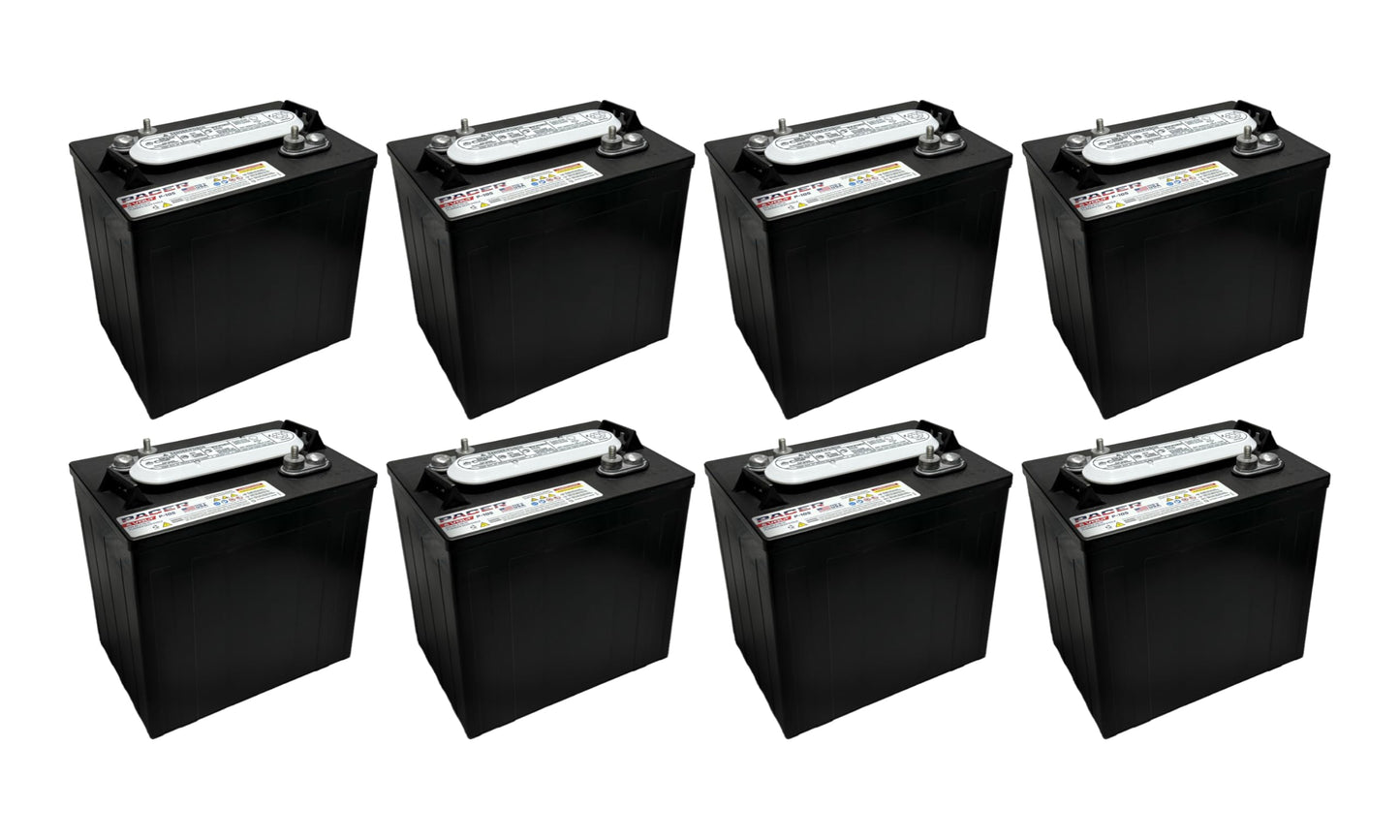 (Set of 8) Pacer P-105 6 Volt 220Ah Deep Cycle Battery - Compatible with T-105 T-605