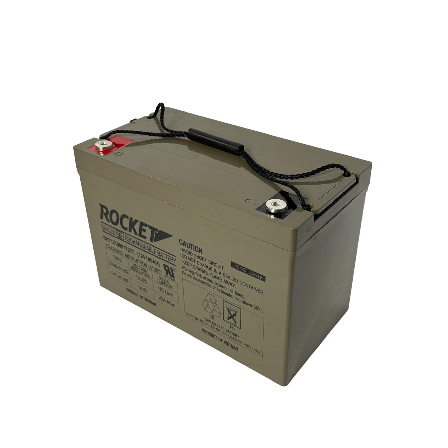 ROCKET RKT121000 IT (27) 12V 100Ah Sealed Lead Acid AGM Battery – Deep Cycle, Maintenance-Free, VRLA, Non-Spillable – Ideal for UPS, Solar, Telecom & Industrial Use