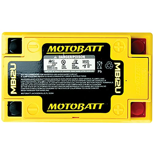 MotoBatt MB12U (12V 15 Amp) 160CCA Factory Activated QuadFlex AGM Battery Large