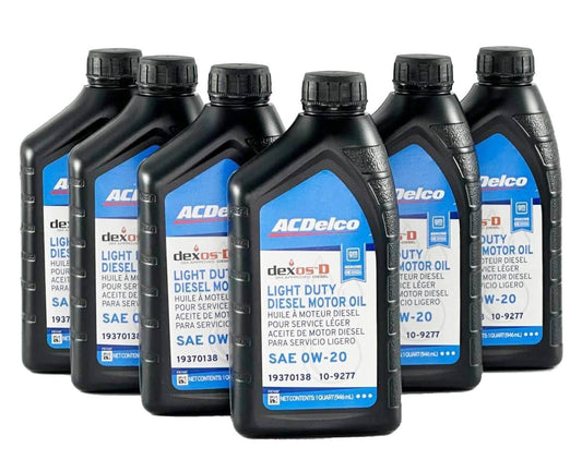 ACDelco GM Original Equipment 10-9277 (19370138) dexosD™ 0W-20 Diesel Motor Oil - 1 qt (Pack of 6)