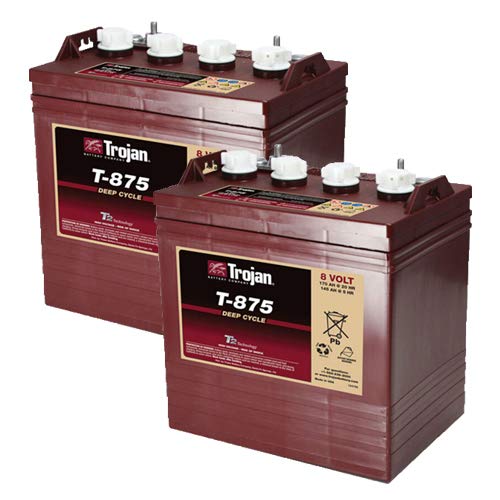 Trojan T875 8 Volt, 170 AH GC8 Deep Cycle Battery - 2 Pack