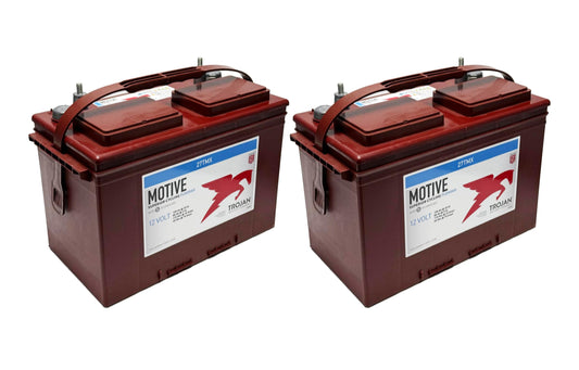 Trojan Battery 27TMX - 12V Flooded Lead Acid Battery, 105 Ah - Ideal for RVs, Marine, and Floor Cleaning Machines | Set of 2