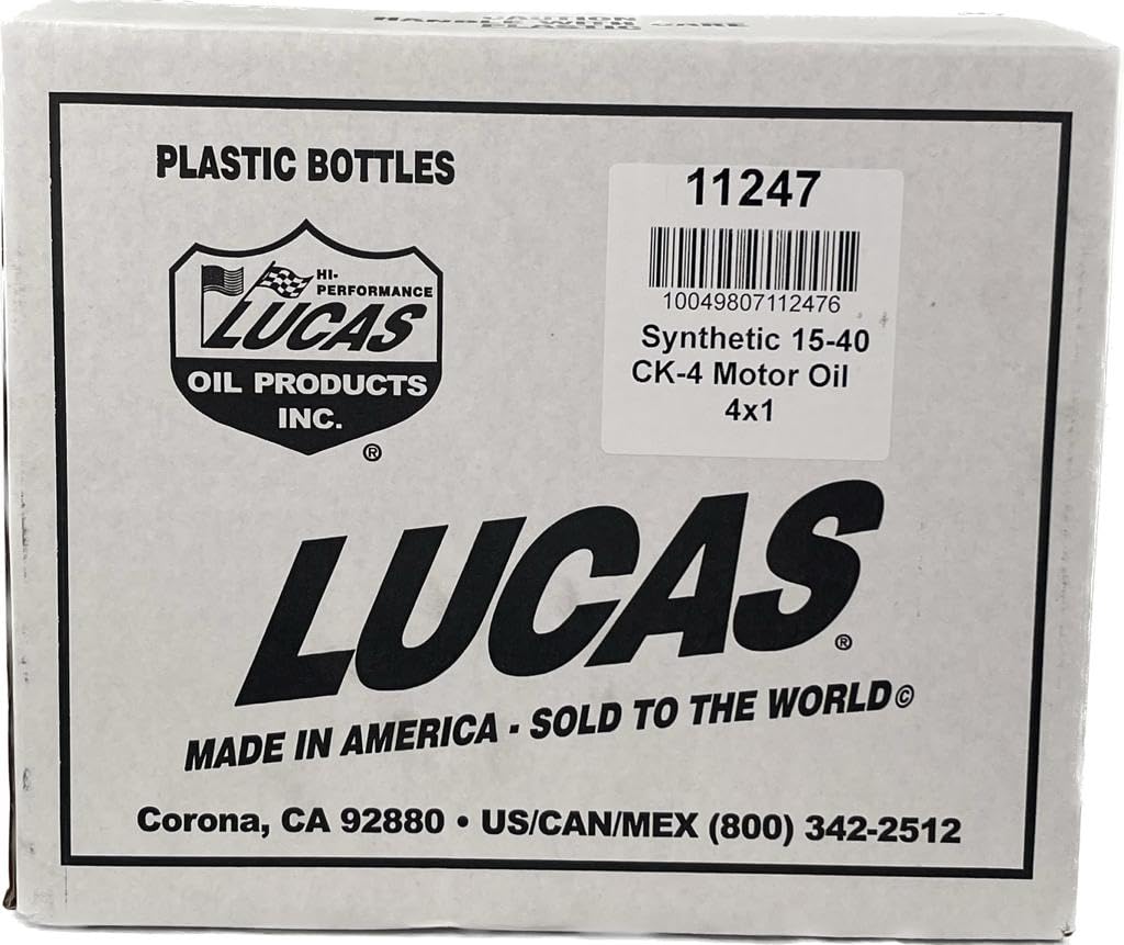 Lucas Oil 11247 Synthetic SAE 15W-40 CK-4 Diesel Oil - 1 Gallon (Pack of 4)