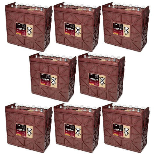 Trojan J185H-AC 225Ah Flooded Lead Acid BCI 921 Deep Cycle Battery x8