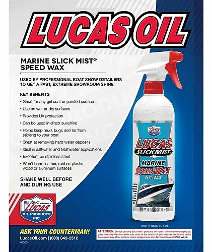 Lucas Oil 10980 Slick Mist Marine Speed Wax - 24 Ounce (Pack of 12)