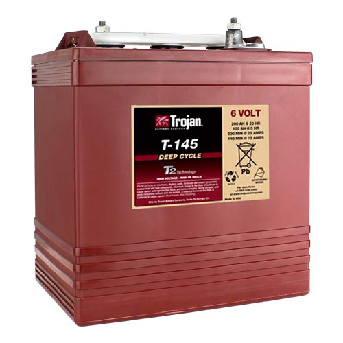 Trojan T-145 6V 260Ah Flooded Lead Acid GC2 Deep Cycle Battery x2