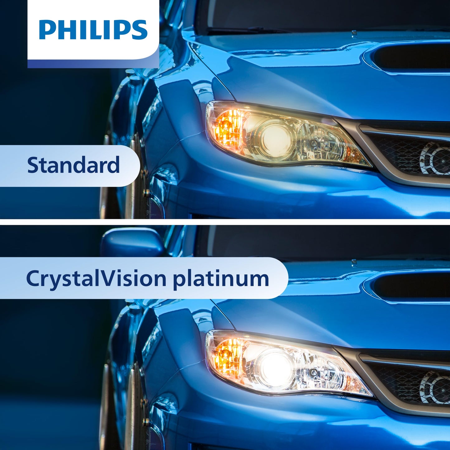 Philips Automotive Lighting H7 CrystalVision Platinum Superior Upgrade Automotive Replacement Bright White Headlight Bulb, Fits Select High Beam, Low Beam, Fog Positions (2 Pack)