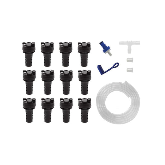 Battery Watering Technologies K1200B-GLFBCTB Universal 12-Cell Watering System with VB-TBU Valves, Compatible with Lead-Acid Batteries, Automatic Battery Maintenance Solution