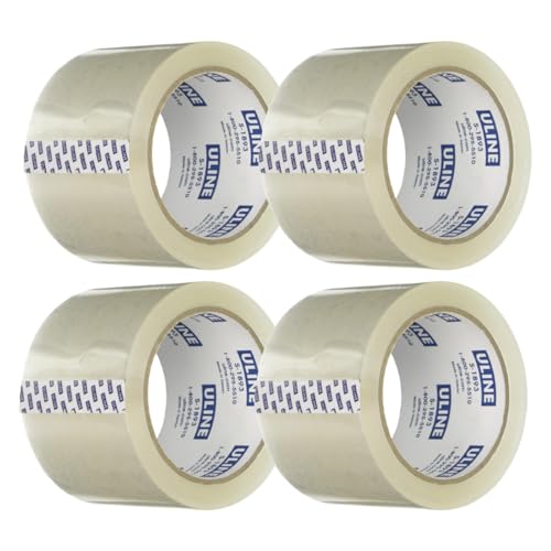 ULINE S-1893 Industrial Plus Tape - 2.6 Mil, 3" x 55 yds, Clear (Pack of 4)