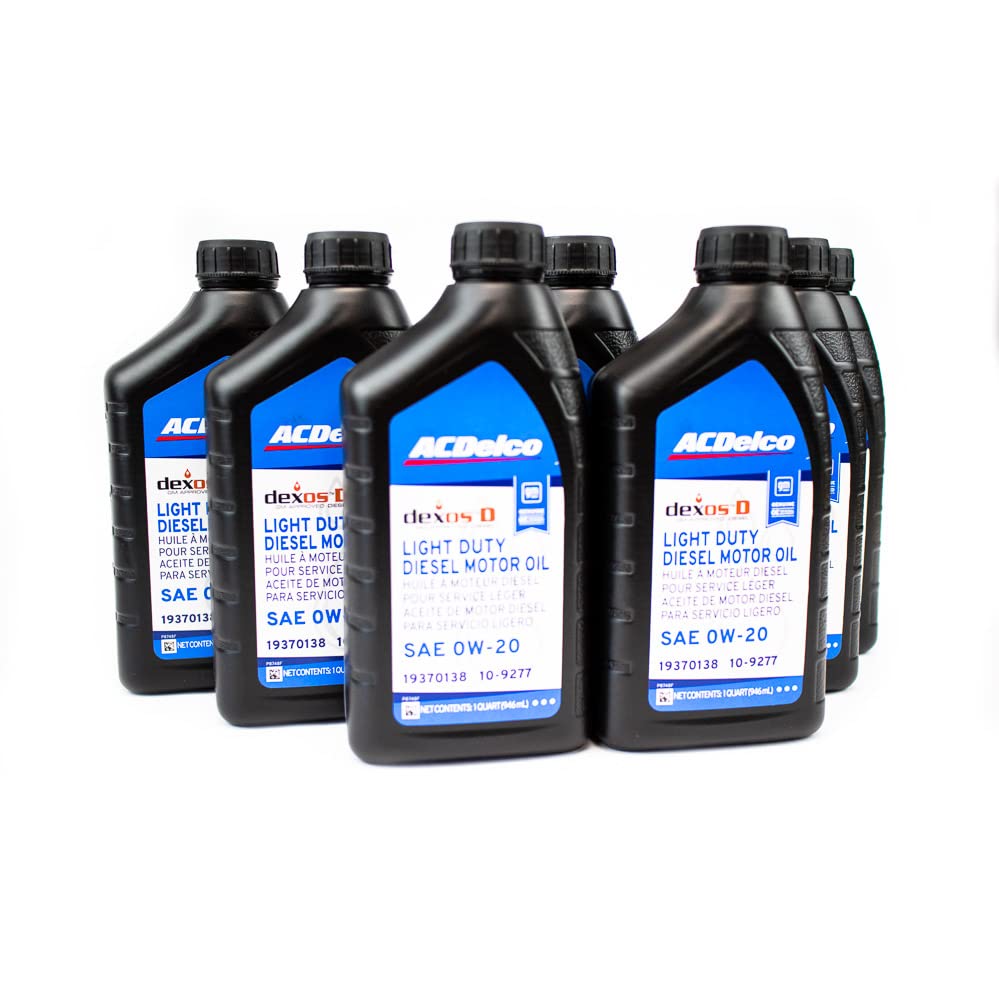 ACDelco DexosD 0w-20 Oil Change Kit 19370138, 10-9277 & ACDelco PF66, 55495105, 19391402 Oil Filter LM2 LZ0 For 3.0l Duramax Silverado Sierra 1500 Tahoe Yukon Suburban Escalade Diesel