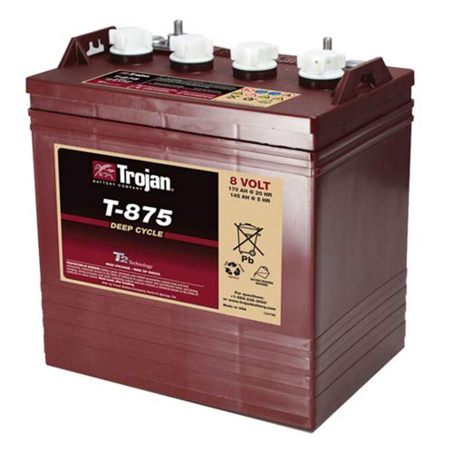 Trojan T875 8 Volt, 170 AH GC8 Deep Cycle Battery - 2 Pack