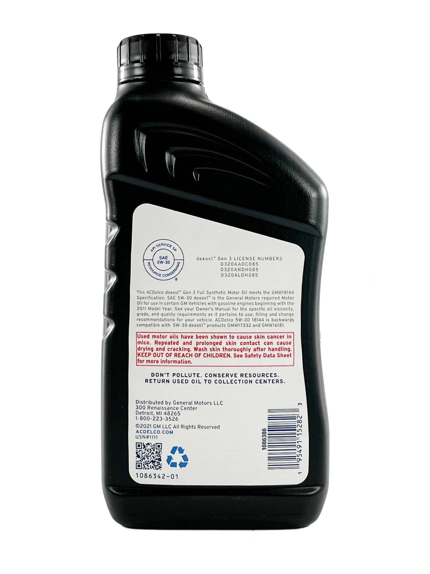 ACDelco GM Original Equipment 10-9329 (19432321) dexos™1 GEN 3 Full Synthetic 5W-30 Motor Oil - 1 qt. | Case of 12
