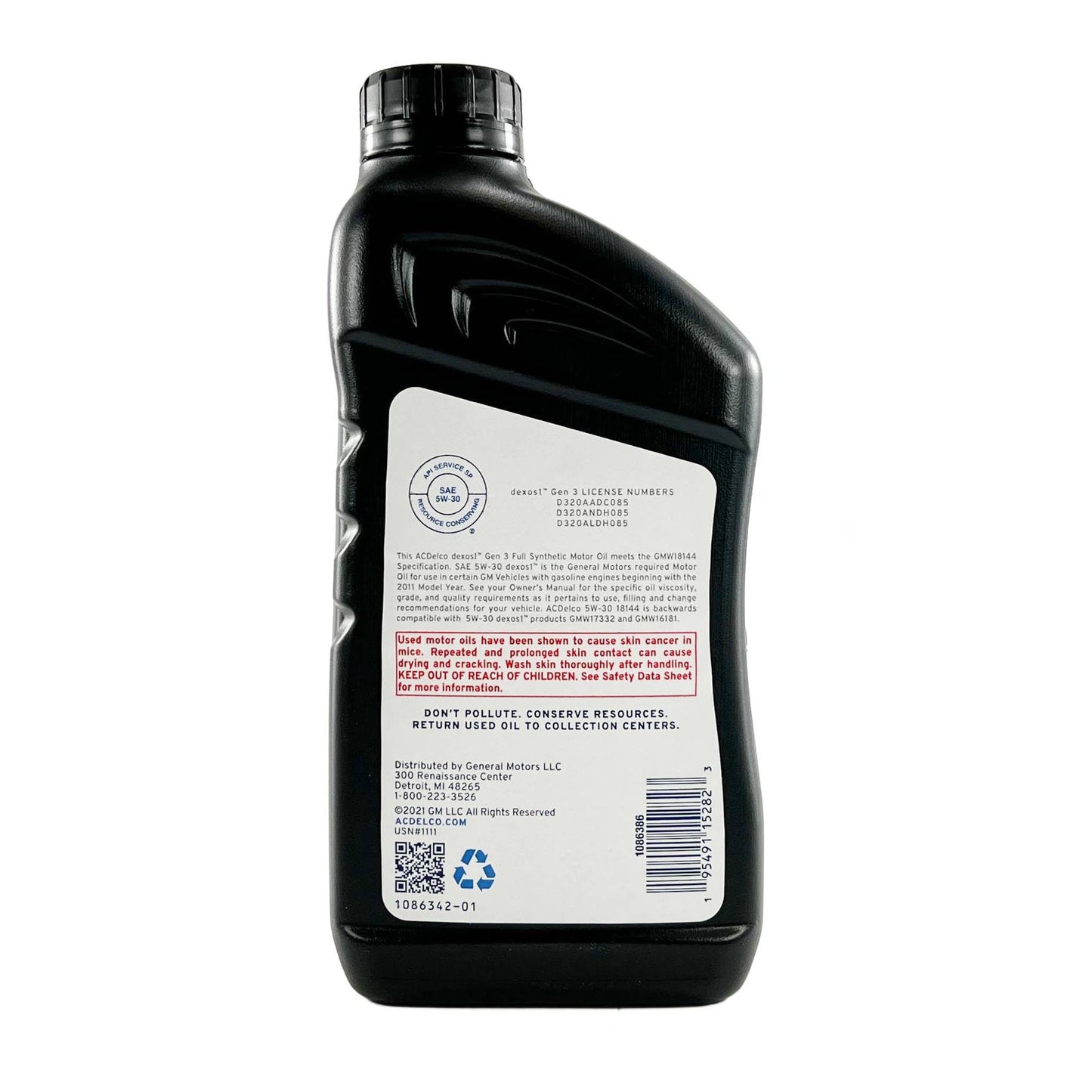 ACDelco GM Original Equipment 10-9329 (19432321) dexos™1 GEN 3 Full Synthetic 5W-30 Motor Oil - 1 qt. | Case of 12