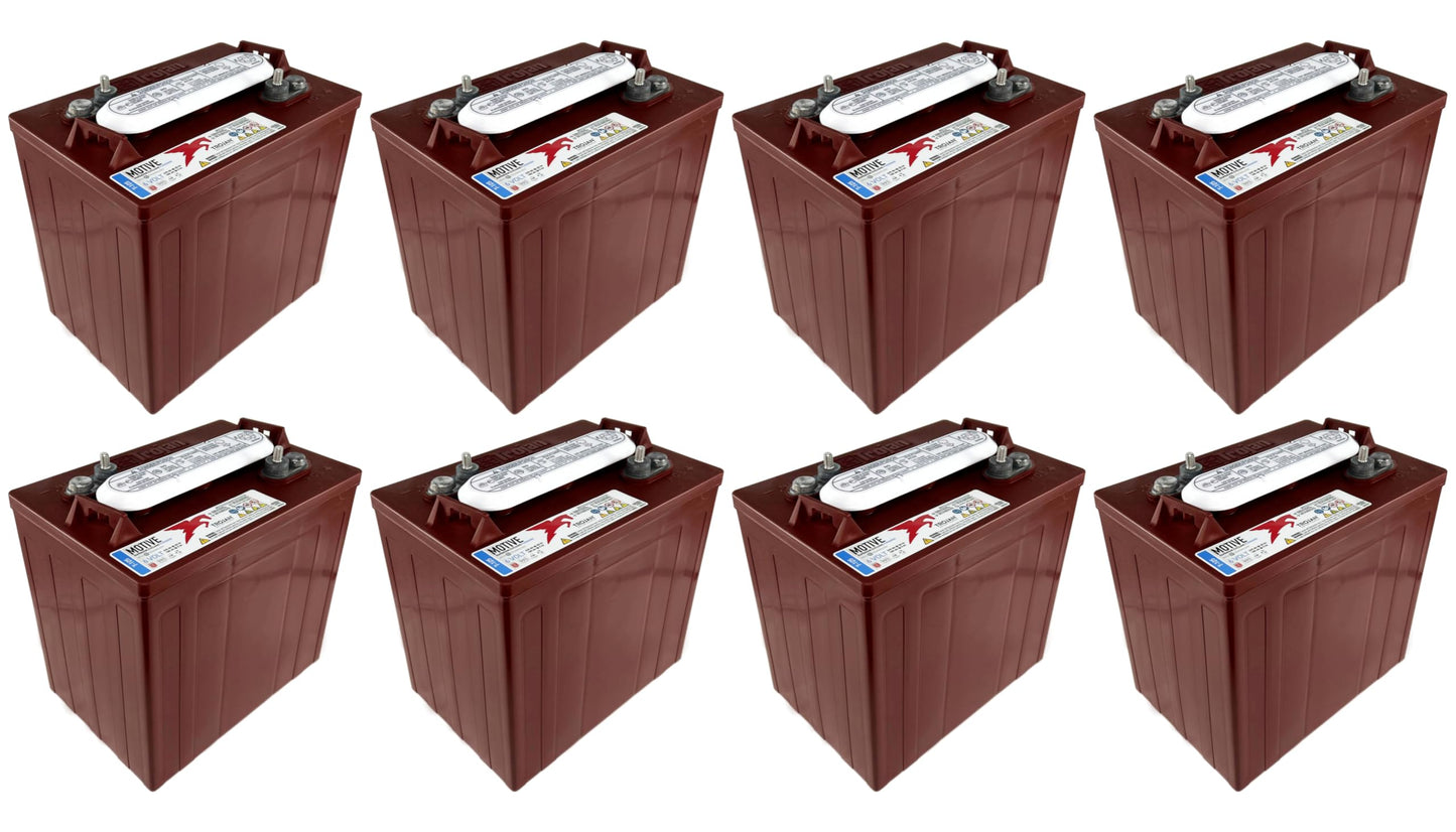 Trojan Battery T-105 6V 225Ah Deep Cycle Flooded Lead Acid GC2 Battery (Set of 8)