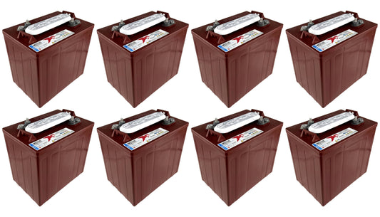 Trojan Battery T-105 6V 225Ah Deep Cycle Flooded Lead Acid GC2 Battery (Set of 8)