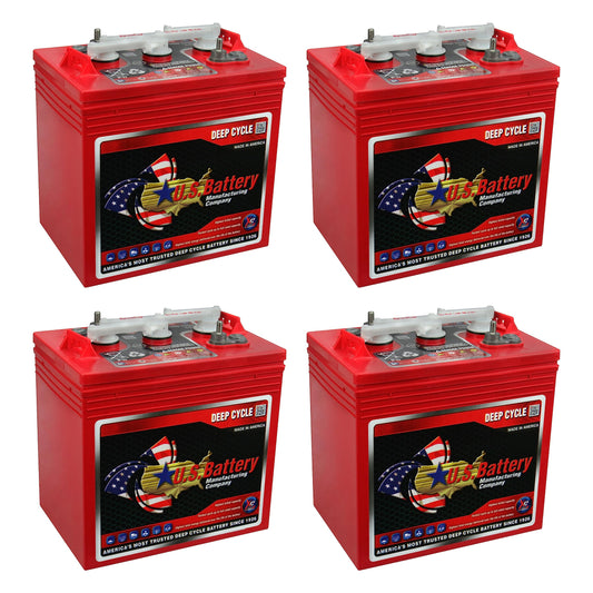 US Battery US2200 XC2, 6 Volt, 232 Amp Hours, GC2 Group Size, 4 Pack