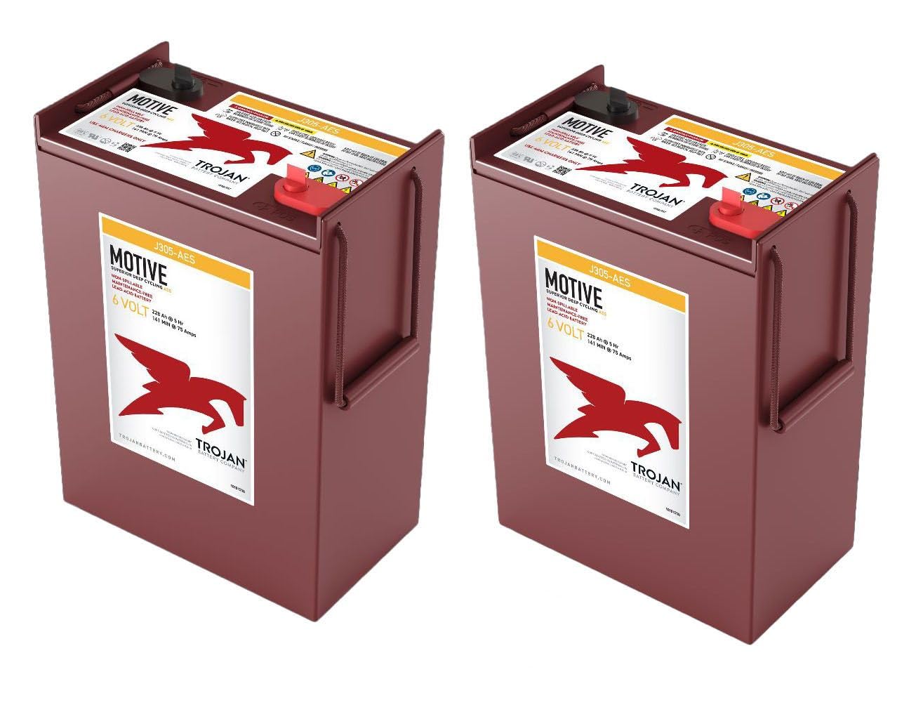 Trojan J305-AES 6V Superior Deep Cycling AGM Battery | 3X Longer life over standard AGM | No maintenance