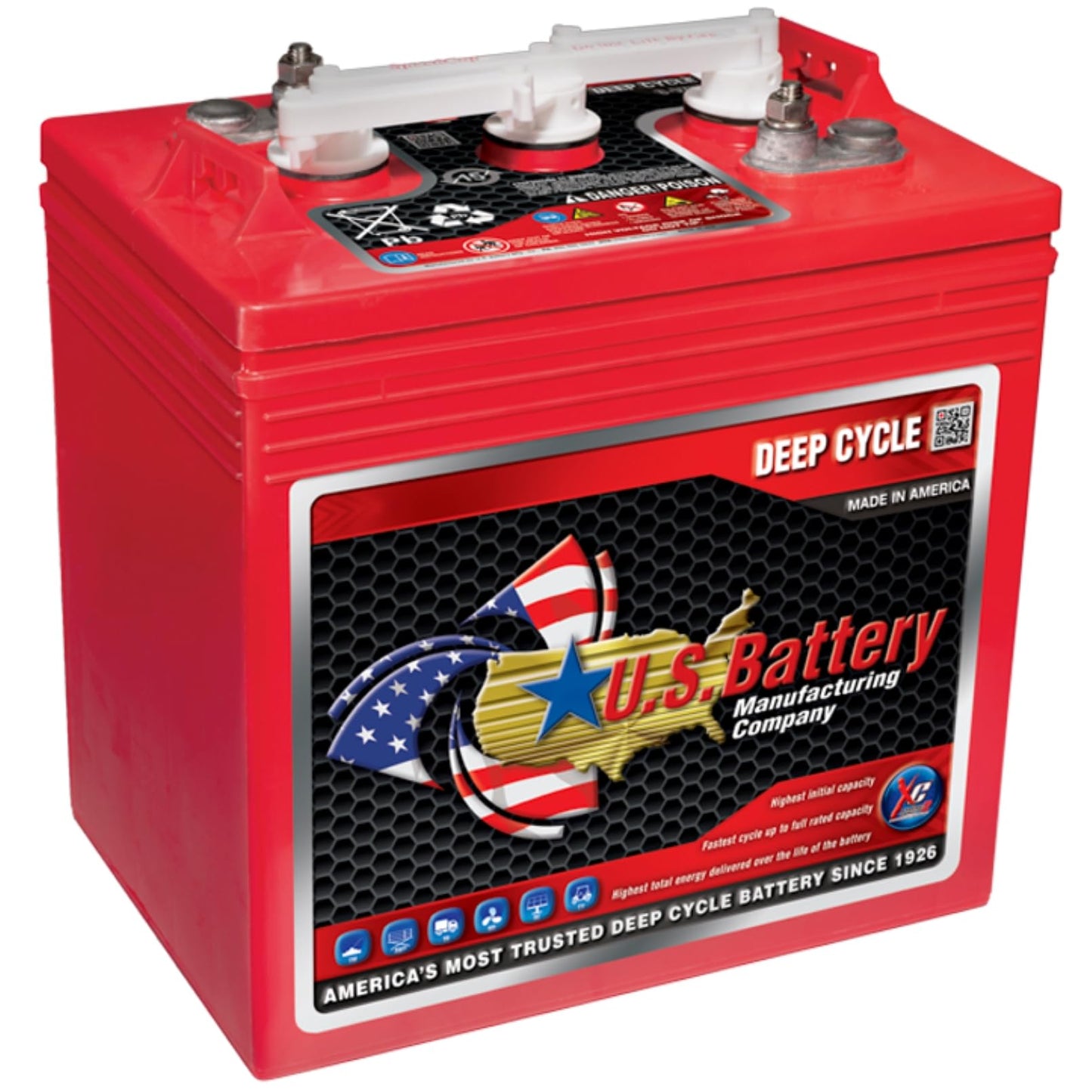 US Battery US125CS T-125 6V 240Ah Flooded Lead Acid GC2 Deep Cycle Battery x 2
