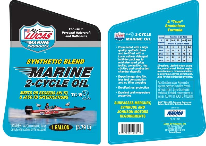 Lucas Oil 10860 Synthetic Blend 2-Cycle Marine Oil