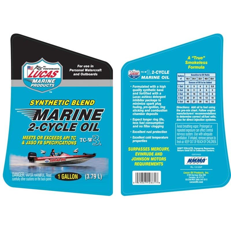 Lucas Oil 10860 Synthetic Blend 2-Cycle Marine Oil