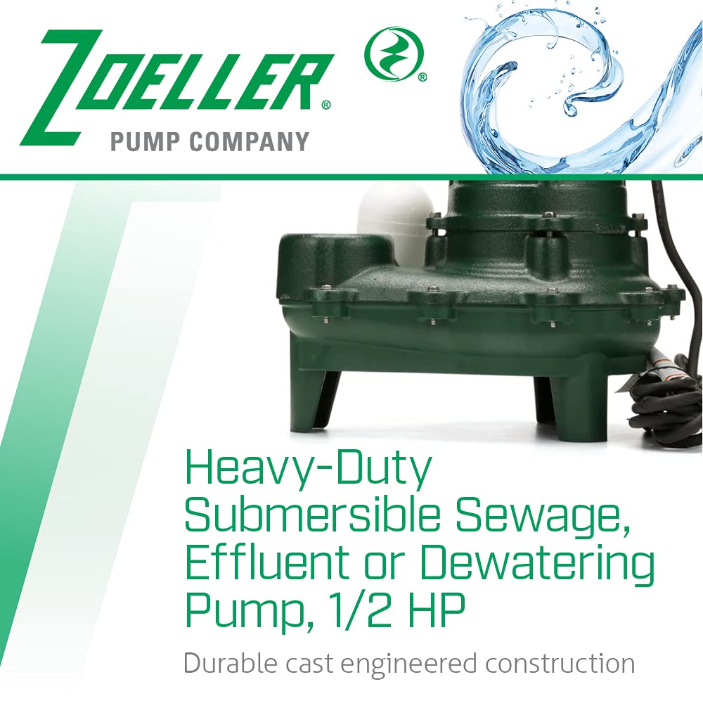 Zoeller Zoeller 267-0001 1/2 HP Automatic Submersible Sewage and Effluent Pump