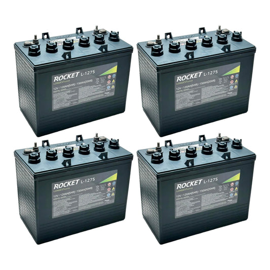ROCKET L-1275 150Ah 12V GC Battery - Replaces Trojan T-1275 Plus (Set of 4)