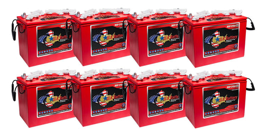 Set of 8 | US Battery US12VXC2 12 Volt 155 Ah Deep Cycle GC12 Battery ~ Replaces T-1275 T1275